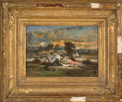 une image représentant un tableau où l'on voit une femme allongée sur une plage