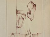a picture of a drawing of a cat and a dog on a table