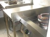 three stainless steel stoves in a commercial kitchen