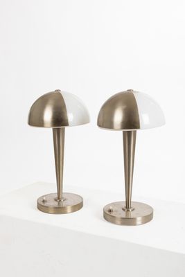 Atelier PERZEL Paire de lampe modèle "509" en verre opalin b… - Photo 1