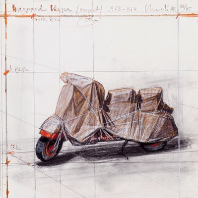 a drawing of a scooter with a cover on it