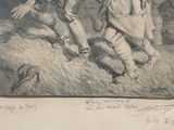 drawing of a man and a woman sitting in a field