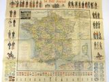 une vieille carte de la France sur laquelle figurent des soldats