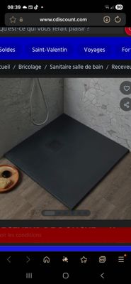 Bac à douche carré (90 x 90 cm).