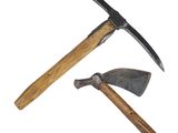 two different types of hammers on a white background