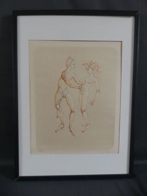 Léonord FINI (1907-1996) Couple Lithographie signée en bas à…