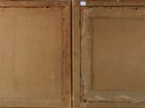 two pieces of cardboard that have been removed from the wall