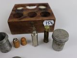 a small wooden box with a number on it
