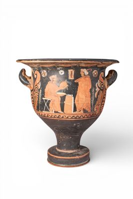 Krater Apulien EN Forme DE Cloche À Figures Rouges Avec SCÈN…