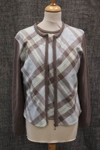 Eric BOMPARD – Ensemble pull sans manche et pull bleu et marron c...