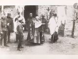 an old black and white photo of a group of people