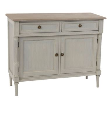 Buffet 2 portes et 2 tiroirs CYPRIEN en bois naturel et gris…