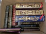 a box full of books that are sitting on a table
