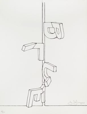 an image of a black and white drawing of a man on a pole