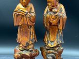 paire de figurines chinoises anciennes représentant un homme et une femme