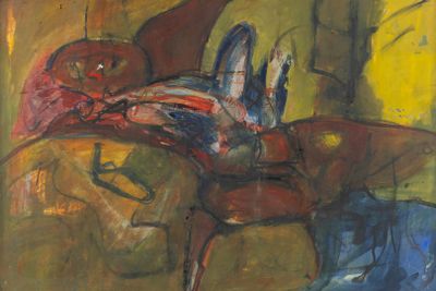 Kiro Urdin (1945) 'Composition'. Technique mixte sur papier.…