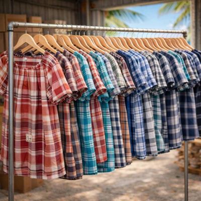 Lot de 300 hauts en coton femme même modèle, mais mélange de…