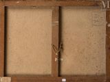 an old picture of a picture frame with a piece of paper taped to it