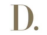 un logo blanc et marron sur lequel figure la lettre « d »