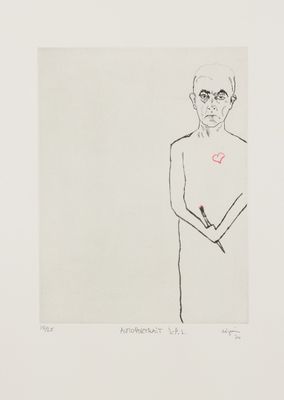 une image représentant le dessin d'un homme avec un cœur sur la poitrine