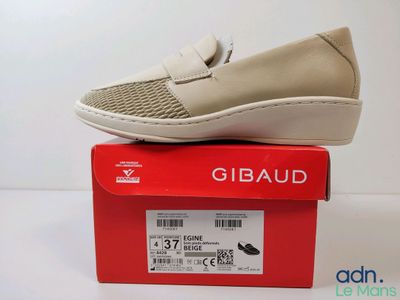 Mocassins sans lacets pour femme Gibaud, couleur beige
