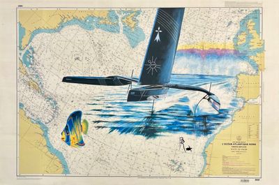 une image représentant une carte du monde sur laquelle vole un avion