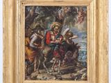 une image représentant un tableau où l'on voit un homme à cheval aux côtés d'une femme à cheval
