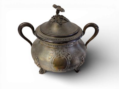 Sucrier en argent en argent (poinçons Minerve) (Poids 349.8gr) - Photo 1