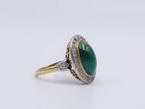 a green jade and diamond ring