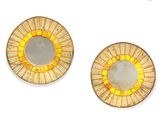 pair of yellow sunbursts on a white background with a white background