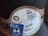 a close up of a pair of boots with a label on it
