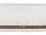 rectangular silver plate with a handle on a white background