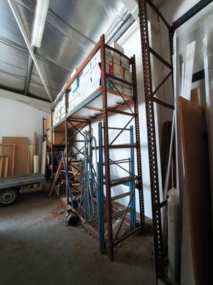 a picture of a room with scaffolding in it
