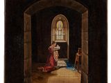 une image représentant un tableau où l'on voit une femme et un enfant dans une église