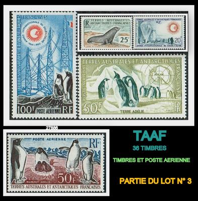 quatre timbres différents représentant divers animaux sur fond noir
