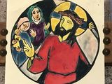 a picture of a painting of jesus on a cross