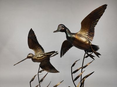 deux oiseaux qui volent ensemble dans le ciel