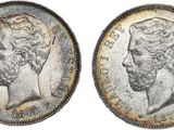une pièce d'argent portant une tête d'homme