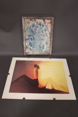 Lot de deux impressions sur papier encadrées représentant "A…