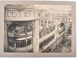 an old picture of a building that has been destroyed