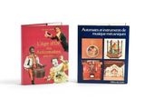 deux livres sur un fond blanc : l'un est un livre et l'autre est un livre contenant des photos de personnes dans
