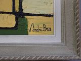 an image of a painting of a yellow and green window with the word angel buu written on it