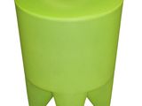 a close up of a green stool on a white background