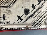 a pillow that has a picture of a man on a horse drawn carriage
