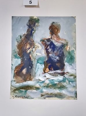 un tableau accroché au mur d'une pièce où se trouve une horloge murale