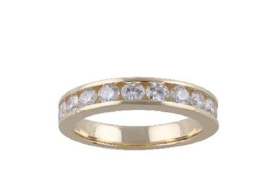 BAGUE FORGÉE EN OR 18K (POIDS NET : 3,40 GRAMMES), SERTIE DE… - Photo 1