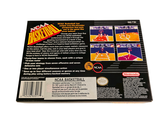 a back cover of a box with a basketball game on it