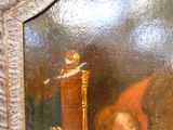 un tableau représentant un homme avec un oiseau sur la tête