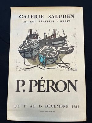a poster with a picture of boats in the water