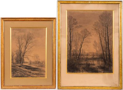 Jules BOQUET (1840-1932). Paysages lacustres.